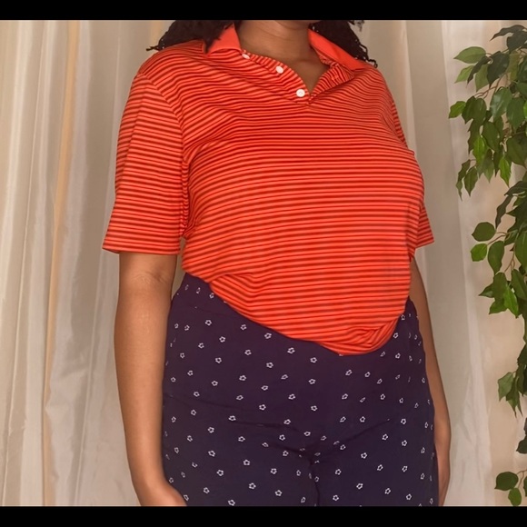 SOLD-Nike Orange Workout Polo top - Picture 6 of 16